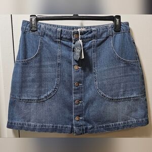 Marine Layer Emilia Full Button Up Mini Denim Skirt Blue Womens Size 14 $128